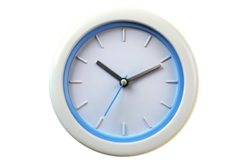 3D Clock with Transparent Background - Isolated Graphic for Digital Use