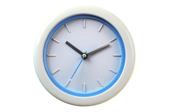 3D Clock with Transparent Background - Isolated Graphic for Digital Use