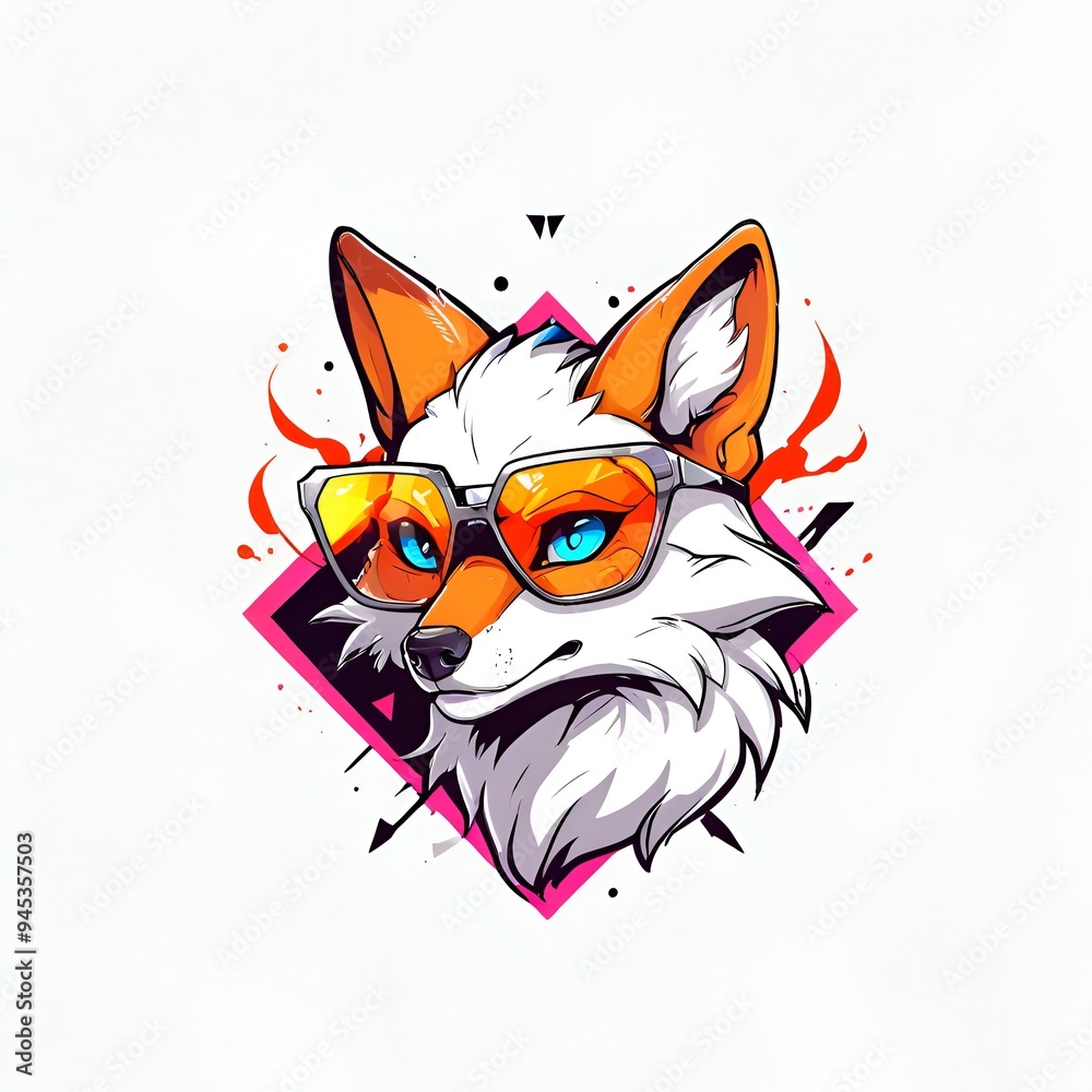 Poster cool fox illustration