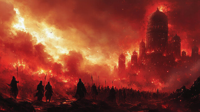 A powerful depiction of the victory of Lord Shri Ram over Ravana, with symbolic imagery of good triumphing over evil, highlighted by Dussehra celebrations