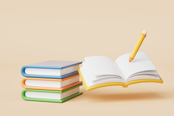 3d rendering cartoon books picture