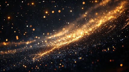 Rich dark space background with subtle glowing stars