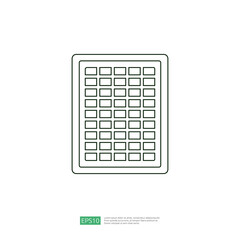 Spreadsheet outline icon flat illustration. Financial accounting report concept. office things for planning and accounting, analysis, audit, project management, marketing, research vector