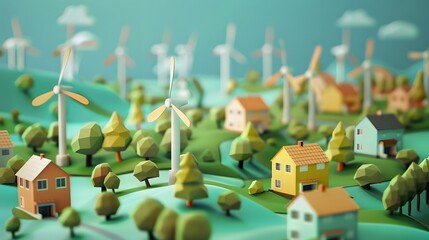 Wind turbine energy source low-carbon life