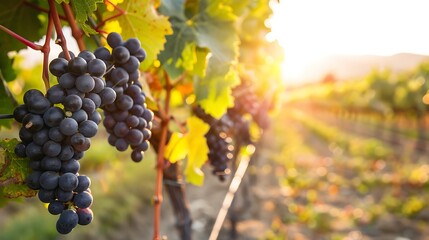 Fototapeta premium Vineyard Landscape Painting