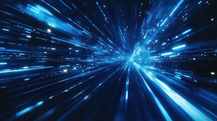 Abstract background featuring blue filter technology with dark motion lights design showcasing a high tech speed template