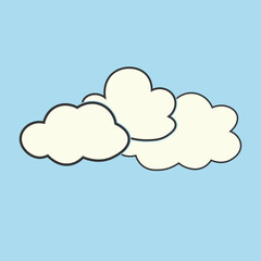 Retro cloud vector collection cartoon style. Cloud icon vector illustration