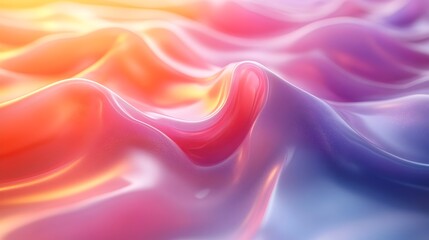 Obraz premium Mesmerizing Abstract Waves in Pastel Colors Creating a Dreamlike Landscape of Flowing Smooth Texture and Harmonious Gradient Hues