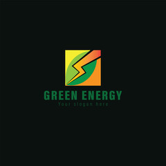 Green energy logo template design