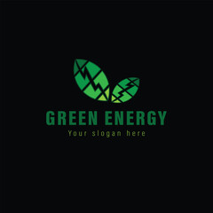 Green energy logo template design