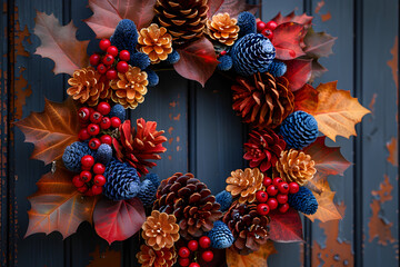 good quality photo, dry wreath, Thanksgiving decoration

