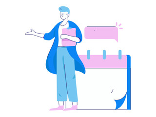 Notification announcement vector creative flat hand drawn illustration
