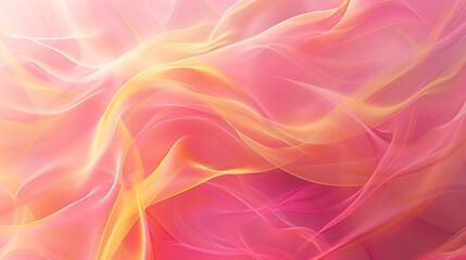 Obraz premium Vibrant Pink and Yellow Abstract Design with Flowing Shapes and Dynamic Colors for Creative Backgrounds.
