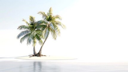 Obraz premium Colorful Palm Tree on a White Background