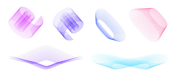 Multi-colored, smooth waveforms, representing the motion of particles and fields, illustrating concepts in electromagnetism and wave theory. Science. Modern aesthetics, minimalist art. Vector design