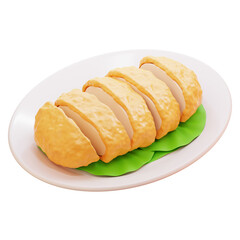 CHICKEN KATSU 3D ICON ILLUSTRATION