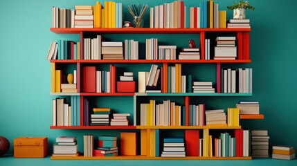 A bookshelf filled with books in multiple languages representing diversity in literacy