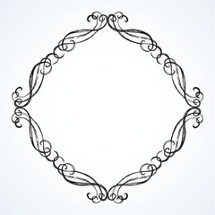 Old cute romantic book ribbon bow swirly tag swoosh element isolated on white paper card backdrop. Freehand black ink pen outline drawn curly corner sketchy in artistic rustic curlicue scrawl style