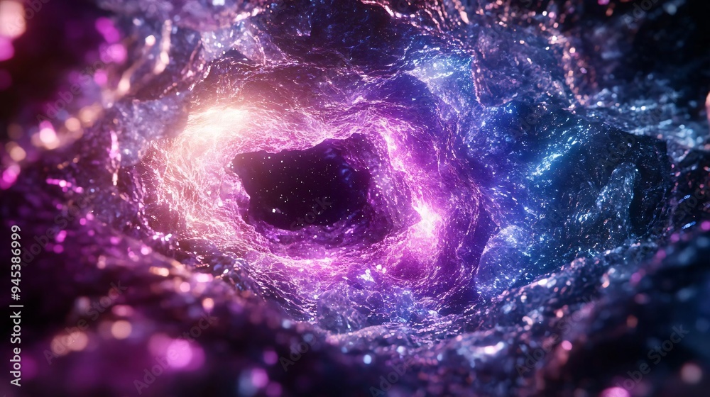 Canvas Prints a mesmerizing view of a cosmic tunnel filled with vibrant colors and swirling textures, evoking a se