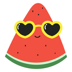 Cute watermelon wear sunglasses