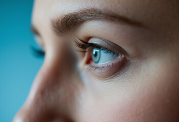 Woman's eye, concept of laser eye surgery or visual acuity check-up.