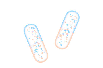 3d rendering medical DNA and capsule