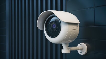 Round white surveillance camera