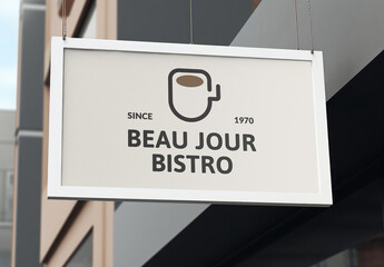 Shop Hanging Sign Mockup With Generative AI