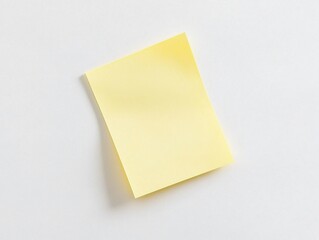 A single yellow sticky note on a white background
