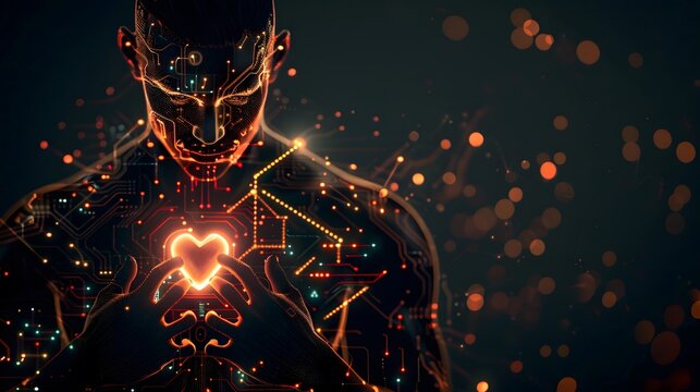 Electronic artificial intelligence robot heart energy core
