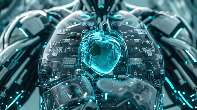 Electronic artificial intelligence robot heart energy core