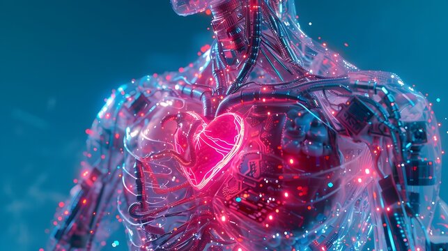 Electronic artificial intelligence robot heart energy core