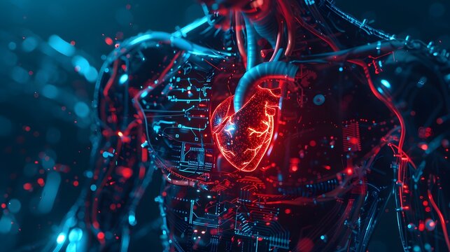 Electronic artificial intelligence robot heart energy core