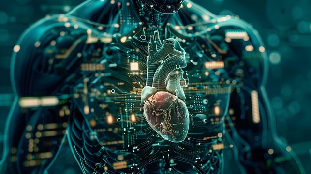 Electronic artificial intelligence robot heart energy core