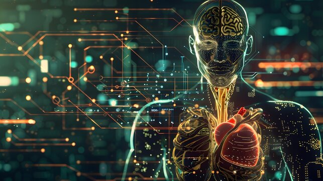 Electronic artificial intelligence robot heart energy core