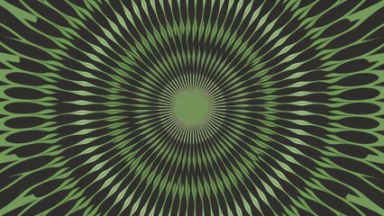 Obraz premium Symmetrical abstract background featuring dark and light green gradients radiating from the center, ideal for media design.