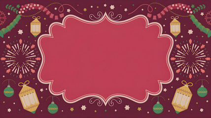 Naklejka premium Vintage floral frame design with pink lace border for greeting card