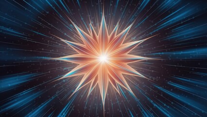 Fototapeta premium Twinkling Blue Star Lens Flare with Radiant Glow for Overlay Effects. Abstract Element for Luxury Product Design. 3D Illustration Rendering for Stunning Visuals.