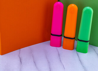 Three markers for highlighting printed text