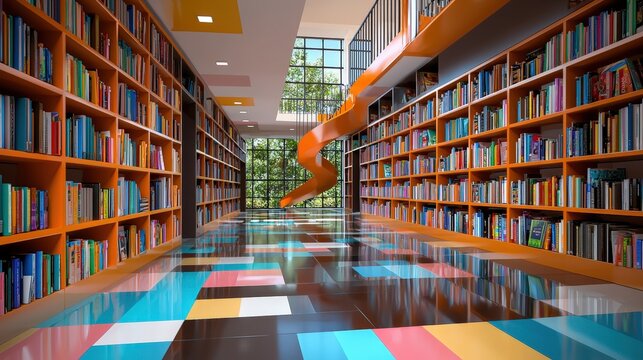 A library including an adult literacy program component