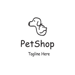 Dog and Cat Pet Shop Vector Logo Template. This logo could be used as a logo of a pet shop, pet clinic, or other animal business
