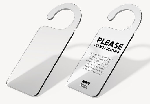 Do Not Disturb Sign Door Hanger Mockup