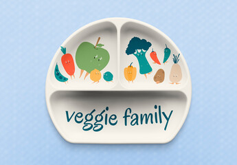 Flatlay Kid Silicone Plate Mockup