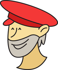 Beard Man Face Character Illustration