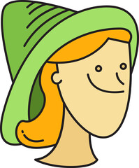 Woman Face Character Illustration