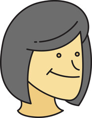 Woman Face Character Illustration