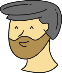 Beard Man Face Character Illustration