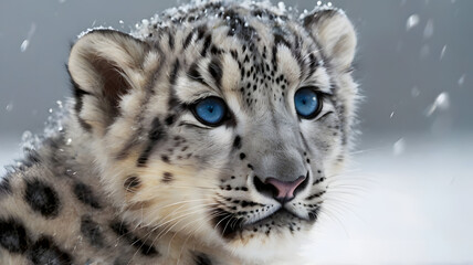Fototapeta premium snow leopard kitten