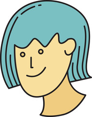 Woman Face Character Illustration