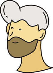 Beard Man Face Character Illustration